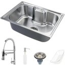 Ver imagem 1 de Cuba para Cozinha Gourmet Pia Aço Inox com Acessórios Nawa 50cm e Torneira Gourmet Munim Pingoo