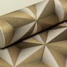 Papel De Parede Geométrico 3D Dourado E Prata - 2