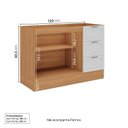 Ver imagem 3 de Balcão 2 Portas 3 Gavetas 120cm sem Tampo Soho CabeCasa MadeiraOriginals Freijó/Branco