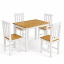 Ver imagem 2 de Conjunto 1 Mesa 4 Cadeiras Madeira Maciça de Pinus e MDF Denver Branco/Mel Âmbar