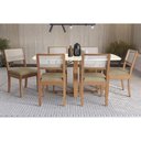 Ver imagem 1 de Conjunto Mesa Elma Premium Madeira Maciça C/ Tampo Madeirado C/ Vidro 170x90cm e 6 Cadeiras Lola
