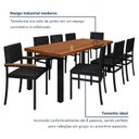 Ver imagem 5 de Conjunto Sala de Jantar  8 LugaresRetangular Tampo Madeira Maciça 200x90cm Mesa Athenas com Cadeiras Madri