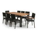 Ver imagem 2 de Conjunto Sala de Jantar Mesa 8 Cadeiras Corino Tampo de Madeira Maciça Pinus Athenas Madri Preto/Galaxy Preto