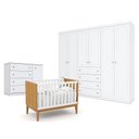 Ver imagem 1 de Quarto de Bebê Americano 6 Portas Com berço Americano Unique Freijó Branco Soft Eco Wood - Matic - H