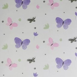 Papel De Parede Infantil Borboletas Lilás - 1