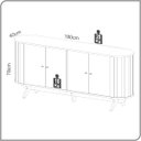 Ver imagem 2 de Aparador Curvo 180cm 04 Portas Tb296 Dalla Costa - Freijó/preto Fosco