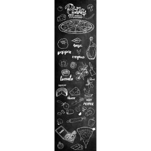 Adesivo Decorativo Parede Chalkboard lousa para cozinha/ área gourmet - PIZZA 1,80 x 0,50 m