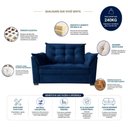 Ver imagem 7 de Sofá Conjunto Poltrona e Sofá Pequeno 2 Lugares Fixo 140cm Azul Marinho Suede