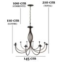 Ver imagem 2 de Lustre Grande Rustica Sala de Jantar Grande e Churrasqueira com Cúpulas