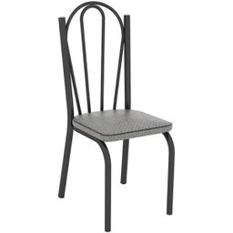 Conjunto de Mesa Lotus 75cm com 4 Cadeiras 121 Preto Platina Artefamol - 5