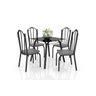 Conjunto de Mesa Lotus 75cm com 4 Cadeiras 121 Preto Platina Artefamol - 1