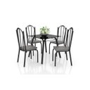Ver imagem 1 de Conjunto de Mesa Lotus 75cm com 4 Cadeiras 121 Preto Platina Artefamol