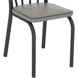 Conjunto de Mesa Lotus 75cm com 4 Cadeiras 121 Preto Platina Artefamol - 7