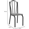 Conjunto de Mesa Lotus 75cm com 4 Cadeiras 121 Preto Platina Artefamol - 6