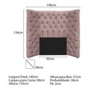 Ver imagem 4 de Kit Cabeceira e Calçadeira Baú Solteiro Everest P02 90cm para Cama Box Linho Rosê