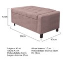 Ver imagem 3 de Kit Cabeceira e Calçadeira Baú Solteiro Everest P02 90cm para Cama Box Linho Rosê