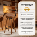 Ver imagem 6 de Banqueta Alta 60cm Giratória c/ Encosto 4 Pés Ilha Gourmet Balcão Bancada Base Gira Corino Amarula