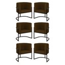 Ver imagem 1 de Kit 6 Cadeiras Poltrona Lua Corino Sala Quarto Preto Balaqui Cor:marrom