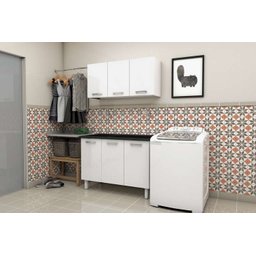 Gabinete de Lavanderia Preto em Aço com Tanque Sintético Preto e Cesto Basculante Max Cozimax - 2