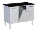 Ver imagem 1 de Gabinete de Lavanderia Preto em Aço com Tanque Sintético Preto e Cesto Basculante Max Cozimax