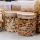Ver imagem 2 de Kit 4 Potes Herméticos Vidro Tampa Bambu 10 X 10 Cm 650ml