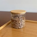 Ver imagem 3 de Kit 4 Potes Herméticos Vidro Tampa Bambu 10 X 10 Cm 650ml