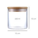 Ver imagem 6 de Kit 4 Potes Herméticos Vidro Tampa Bambu 10 X 10 Cm 650ml
