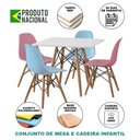 Ver imagem 2 de Conjunto de Mesa Eames Infantil 68cm Quadrado Branco 2 Cadeira Azul e 2 Rosa