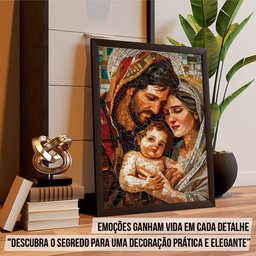 Quadro Decorativo Inspiração Familia de Jesus Mosaico Parede - 2
