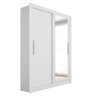 Guarda Roupa Solteiro 2 Portas com Espelho Branco Glass - 1