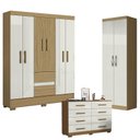 Ver imagem 1 de Guarda Roupa Casal Coimbra 2005138 com Armário Multiuso New 2000192 e Cômoda 2014148 Atacama Off Whi