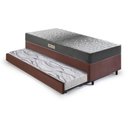 Ver imagem 4 de Bicama Box Solteiro Suede Marrom 88x188x28 Cm com Colchão Dual Firm Espuma e Colchão Auxiliar