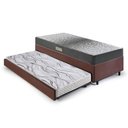 Ver imagem 3 de Bicama Box Solteiro Suede Marrom 88x188x28 Cm com Colchão Dual Firm Espuma e Colchão Auxiliar