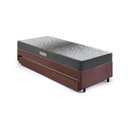 Ver imagem 5 de Bicama Box Solteiro Suede Marrom 88x188x28 Cm com Colchão Dual Firm Espuma e Colchão Auxiliar
