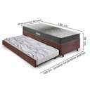 Ver imagem 2 de Bicama Box Solteiro Suede Marrom 88x188x28 Cm com Colchão Dual Firm Espuma e Colchão Auxiliar