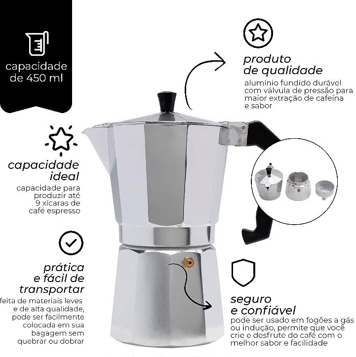 Cafeteira Italiana 9 Xícaras - Mimo Style - 2