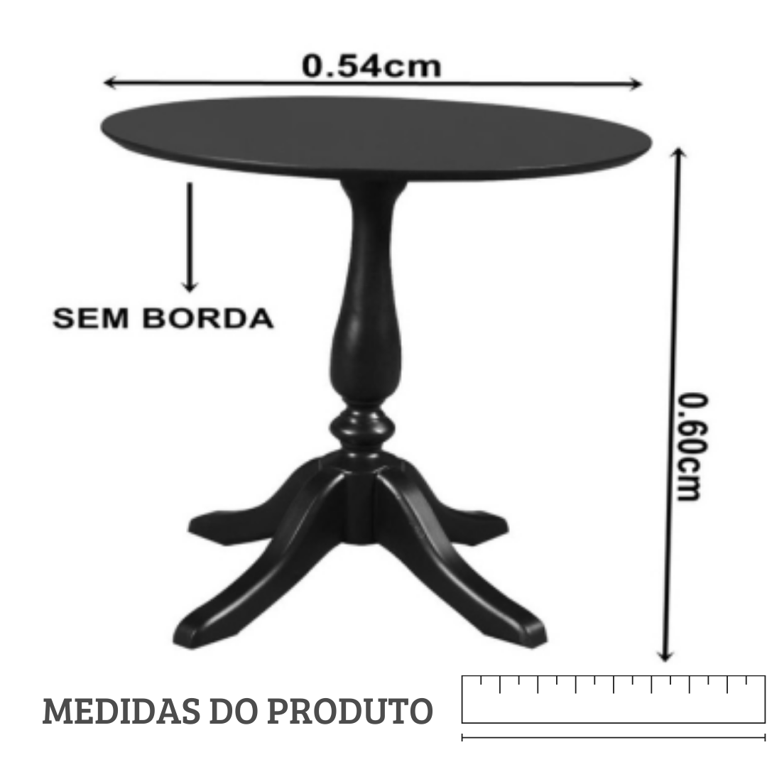 MESA DE CANTO CLASSICA IMPERIAL MADEIRA SEM BORDA - PRETO - 6