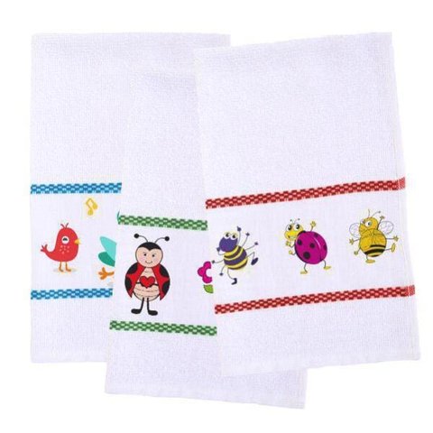 Kit 12 Panos De Copa Felpudo Com Estampa 45X70 Flabom