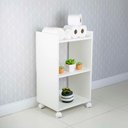 Ver imagem 2 de Nicho Organizador Móvel Multiuso Branco para Banheiro com Rodízio 40cm