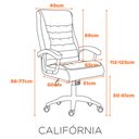 Ver imagem 7 de Cadeira Escritório Couro Presidente Molas Ensacadas Nr17 Califórnia Fratini Bege