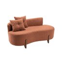 Ver imagem 5 de Kit Decorativo Sofá Curvo Orgânico + 01 Puff e Poltrona Luna Boucle Terracota - Montanaris Decor