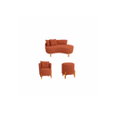 Ver imagem 2 de Kit Decorativo Sofá Curvo Orgânico + 01 Puff e Poltrona Luna Boucle Terracota - Montanaris Decor