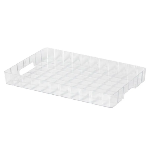 Bandeja Decorativa Bisotê em Acrílico Retangular com Alça Bandeija Cristal Organizadora Cantinho do