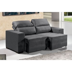 Sofá Retrátil Reclinável Suede Cancún P/ Sala 1,50m