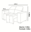 Ver imagem 3 de Sofá Retrátil Reclinável Suede Cancún P/ Sala 1,40m Suede Cinza