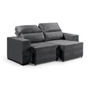 Ver imagem 1 de Sofá Retrátil Reclinável Suede Cancún P/ Sala 1,40m Suede Cinza
