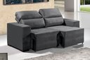 Ver imagem 2 de Sofá Retrátil Reclinável Suede Cancún P/ Sala 1,40m Suede Cinza