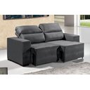 Ver imagem 2 de Sofá Retrátil Reclinável Suede Cancún P/ Sala 1,40m Suede Cinza