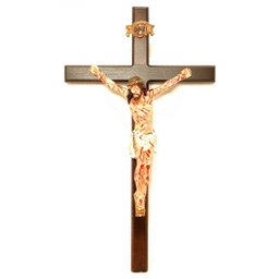 Crucifixo de Parede 33cm com Cristo Chagado em Resina - 1