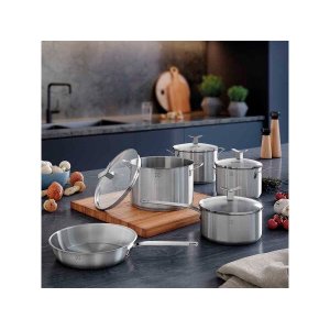 Conjunto de Panelas Aco Inox 5 Peças Electrolux Design